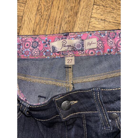 Vintage Paige Jeans Denim Womens 27 Dark Wash Blue Skyline Straight Leg - Picture 7 of 8